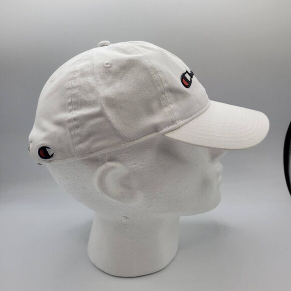Champion Adjustable Dad Hat Mens Womens White Embroidered Script Logo - Picture 7 of 12